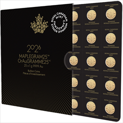2025 25 GRAM GOLD MAPLEGRAM