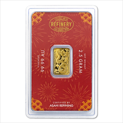 2.5 GRAM GOLD BAR LUNAR SNAKE ASAHI MINT