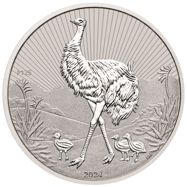 2024 2 OZ PIEDFORT AUSTRALIAN SILVER EMU MOTHER AND BABY