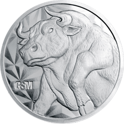 2 oz Silver Round Bull And Bear Golden State Mint