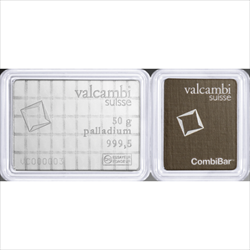 Valcambi Combi-Bar 50x1g .9995 Palladium Bar