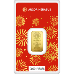 2025 5 GRAM GOLD BAR ARGOR-HERAEUS LUNAR YEAR OF THE SNAKE