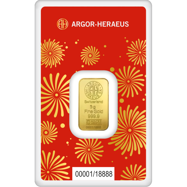 2025 5 GRAM GOLD BAR ARGOR-HERAEUS LUNAR YEAR OF THE SNAKE