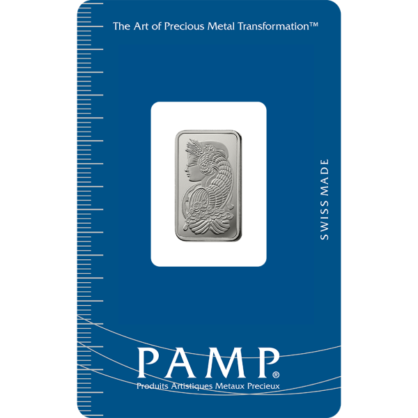 PLATINUM BARS ASSORTED WEIGHT - 5 GRAM PLATINUM BAR PAMP FORTUNA - 5GRPTBPAF