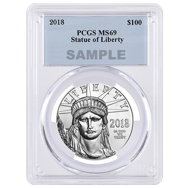 1 OZ PLATINUM AMERICAN EAGLE PCGS MS69