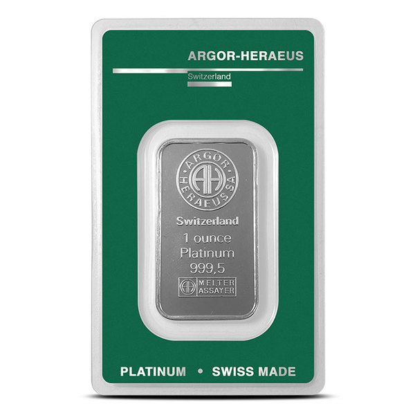 PLATINUM BARS 1 OZ - 1 OZ PLATINUM BAR ARGOR-HERAEUS - 1PTBAR