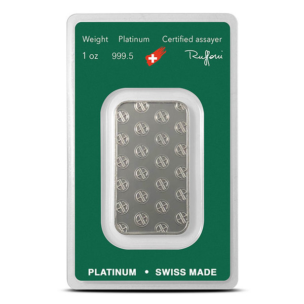 PLATINUM BARS 1 OZ - 1 OZ PLATINUM BAR ARGOR-HERAEUS - 1PTBAR