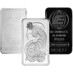 Recognized Mint (Our Choice) 10 oz .9995 Platinum Bar