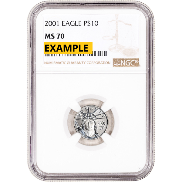AMERICAN PLATINUM EAGLE - 1/10 OZ AMERICAN PLATINUM EAGLE NGC MS70 - .1PTEN70