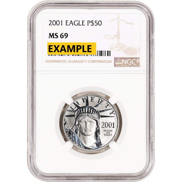 AMERICAN PLATINUM EAGLE - 1/2 OZ PLATINUM AMERICAN EAGLE NGC MS69 - .5PTEN69