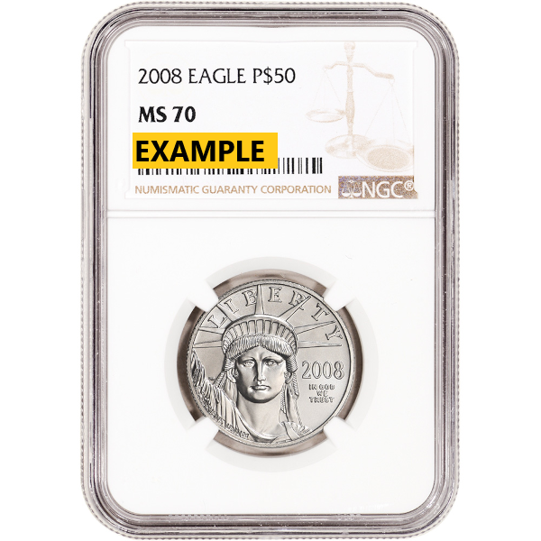 AMERICAN PLATINUM EAGLE - 1/2 OZ PLATINUM AMERICAN EAGLE NGC MS70 - .5PTEN70