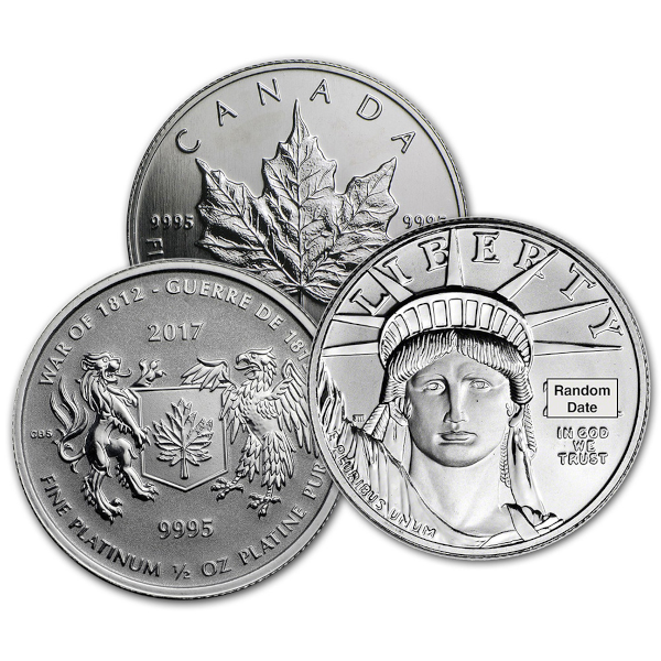 WORLD PLATINUM - 1/2 OZ .9995 PLATINUM COIN RANDOM TYPE - .5PTLP