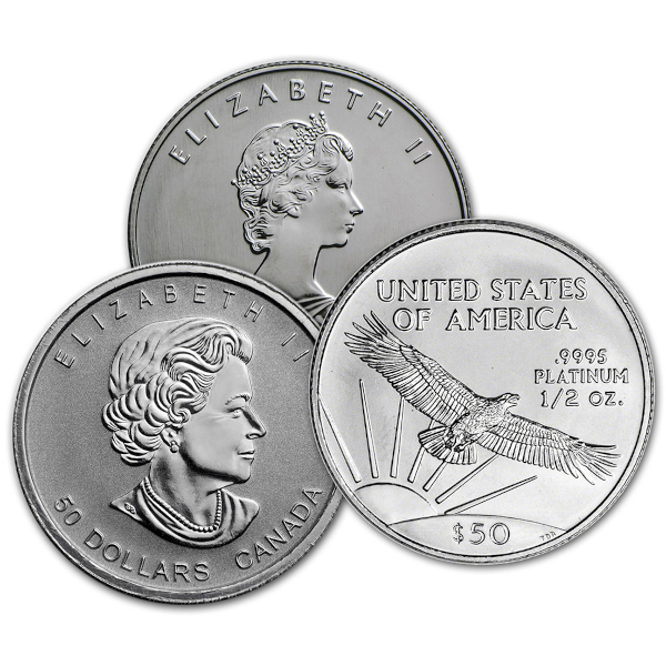 WORLD PLATINUM - 1/2 OZ .9995 PLATINUM COIN RANDOM TYPE - .5PTLP