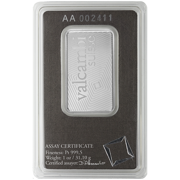 1 OZ PLATINUM BAR VALCAMBI