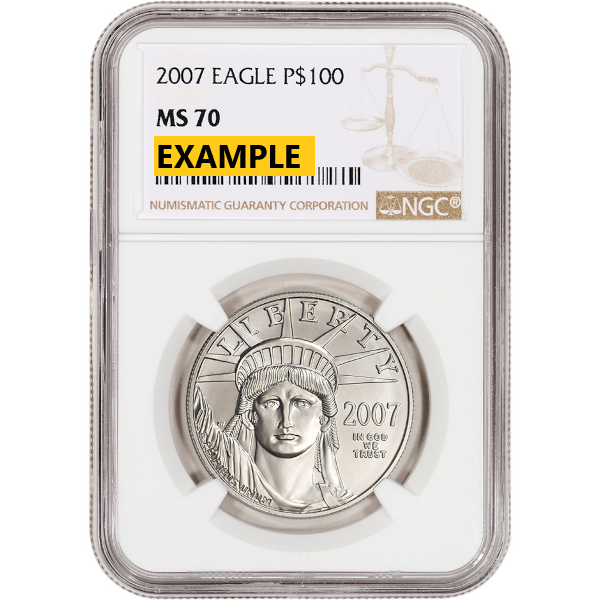 AMERICAN PLATINUM EAGLE - 1 OZ PLATINUM AMERICAN EAGLE NGC MS70 - 1PTEN70