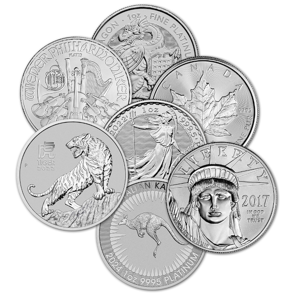WORLD PLATINUM - 1 OZ .9995 PLATINUM COIN RANDOM TYPE - 1PTLP
