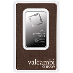 Valcambi 50g .9995 Platinum Bar