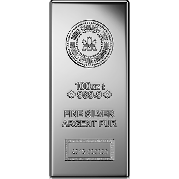 100oz Silver Bar - Royal Canadian Mint 