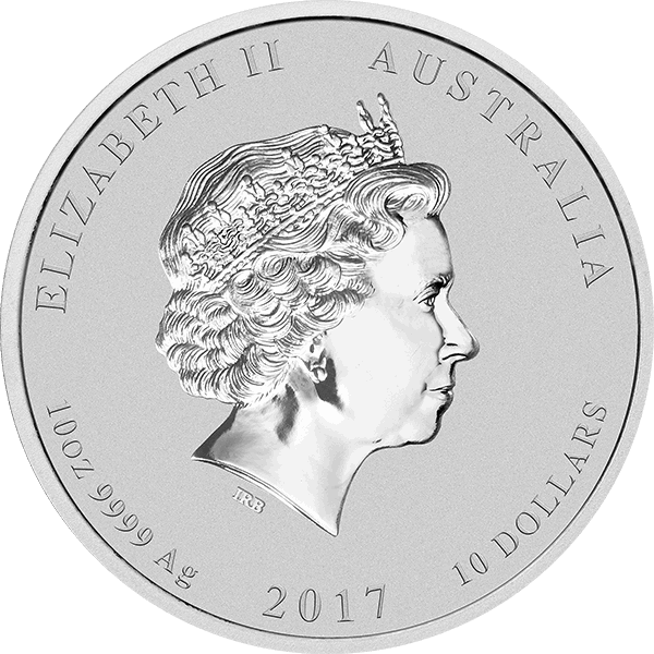 AUSTRALIAN SILVER - 2017 10 OZ PERTH SILVER ROOSTER - 10SPRO17