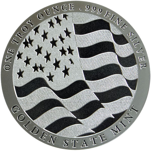 1 OZ SILVER ROUND EAGLE GOLDEN STATE MINT