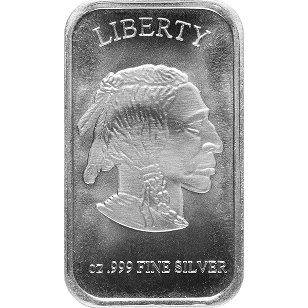 SILVER BARS 1 OZ - 1 OZ SILVER BUFFALO BAR - 1SBBU