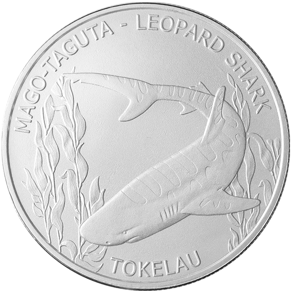 WORLD SILVER - 2018 1 OZ TOKELAU LEOPARD SHARK - 1SLE18