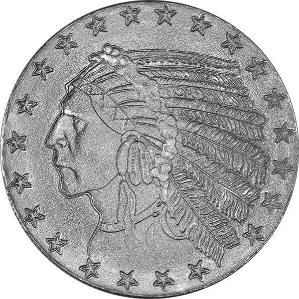 SILVER ROUNDS 1 OZ - 1 OZ SILVER ROUND $5 INDIAN DESIGN - 1SRD5