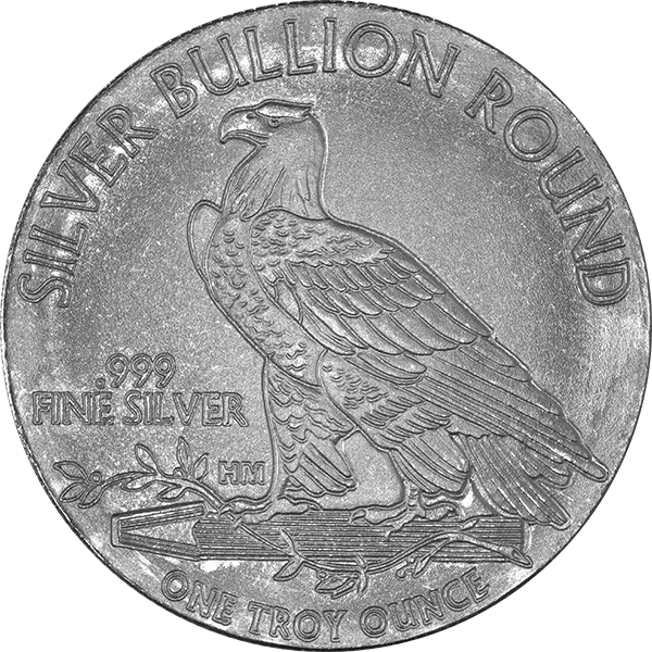 SILVER ROUNDS 1 OZ - 1 OZ SILVER ROUND $5 INDIAN DESIGN - 1SRD5