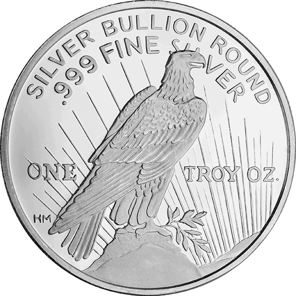 SILVER ROUNDS 1 OZ - 1 OZ SILVER ROUND PEACE DOLLAR - 1SRDP