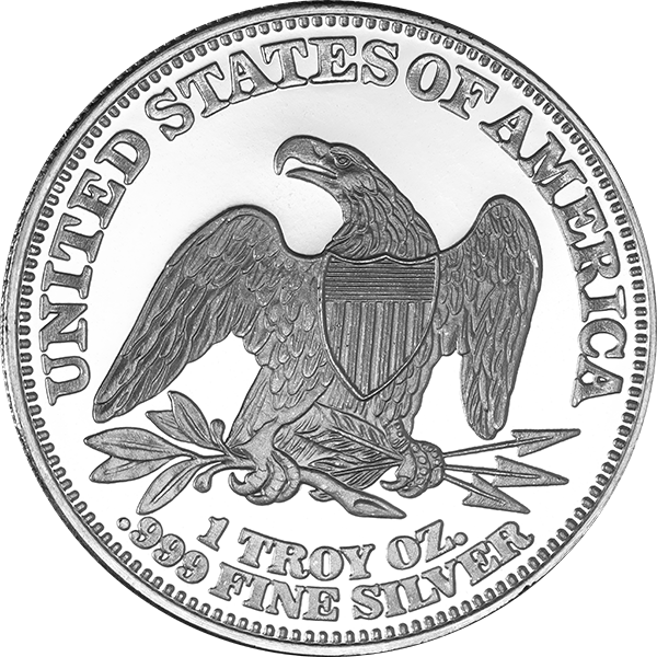 SILVER ROUNDS 1 OZ - 1 OZ SILVER ROUND SEATED LIBERTY - 1SRDSL