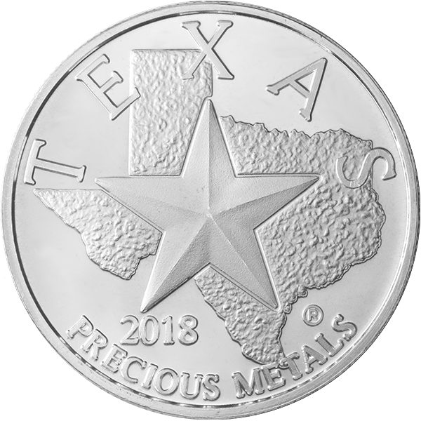 SILVER ROUNDS 1 OZ - 1 OZ SILVER ROUND TEXAS - 1SRDTX
