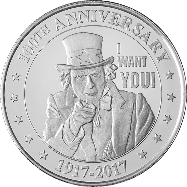 SILVER ROUNDS 1 OZ - 1 OZ SILVER ROUND UNCLE SAM - 1SRDUS