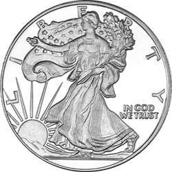 1 OZ SILVER ROUND WALKING LIBERTY
