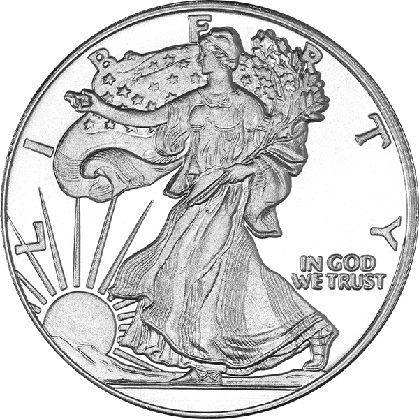 1 OZ SILVER ROUND WALKING LIBERTY