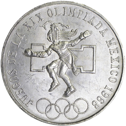 1968 MEXICAN 25 PESO SILVER OLYMPIC