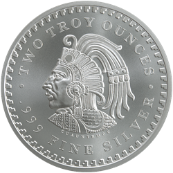2 OZ SILVER ROUND AZTEC CALENDAR