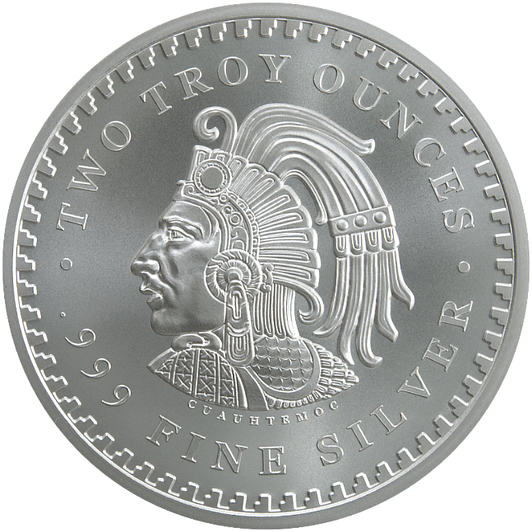 2 OZ SILVER ROUND AZTEC CALENDAR