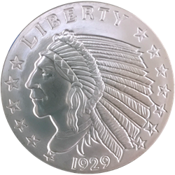 Golden State Mint Incuse Indian 2 oz .999 Silver Round