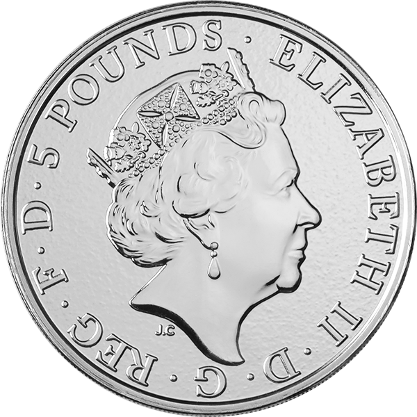 WORLD SILVER - 2017 2 OZ SILVER QUEENS BEAST RED DRAGON - 2SQBRE17