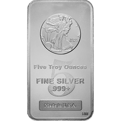 Walking Liberty 5 oz .999 Silver Bar