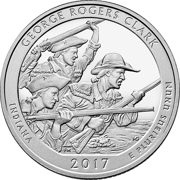 AMERICA THE BEAUTIFUL - 2017 5 OZ SILVER ATB GEORGE ROGERS CLARK NATIONAL PARK - 5SATBGE