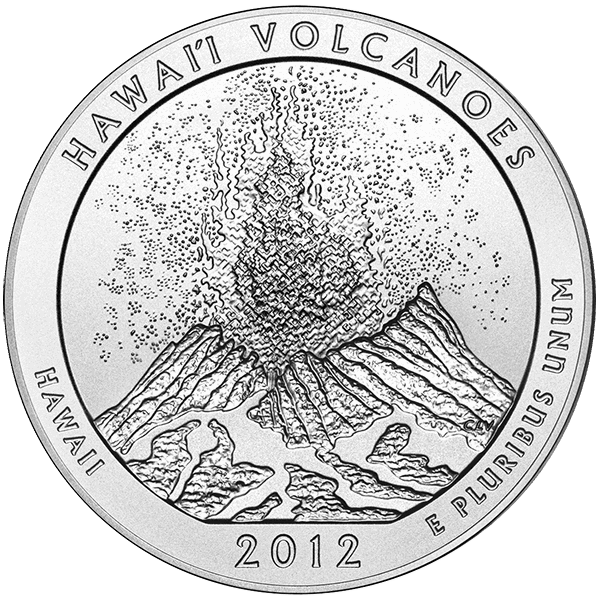 AMERICA THE BEAUTIFUL - 2012 5 OZ SILVER ATB HAWAII NATIONAL PARK - 5ATBHA