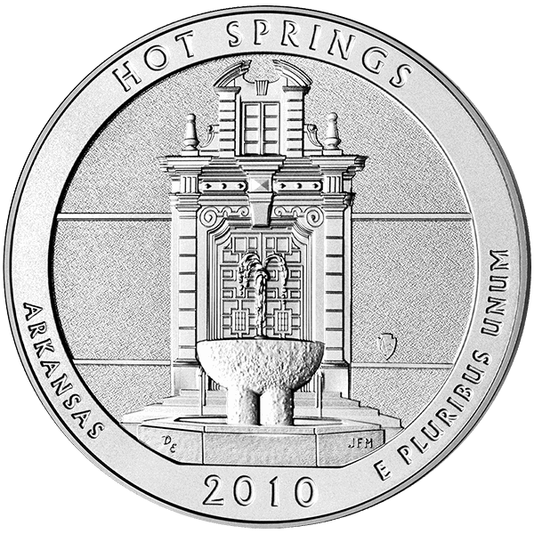 AMERICA THE BEAUTIFUL - 2010 5 OZ SILVER ATB HOT SPRINGS - 5ATBHO