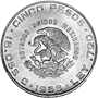 1955-1957 MEXICAN 5 PESO SILVER HIDALGO