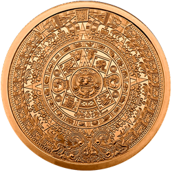 5 OZ COPPER ROUND AZTEC CALENDAR