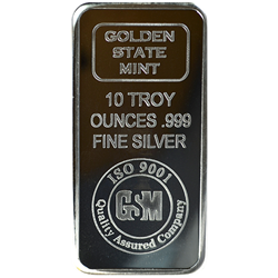 Golden State Mint 10 oz .999 Silver Bar