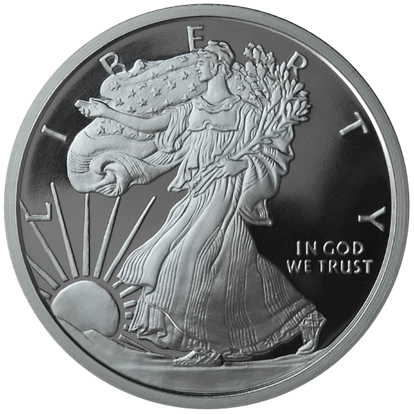 2 oz Silver Round Walking Liberty Golden State Mint, front