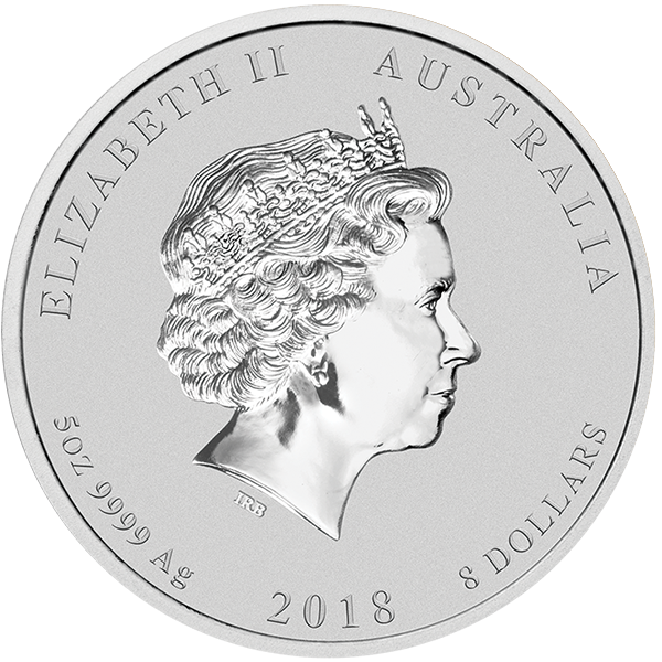 AUSTRALIAN SILVER - 2018 5 OZ PERTH SILVER DOG - 5SPDO18