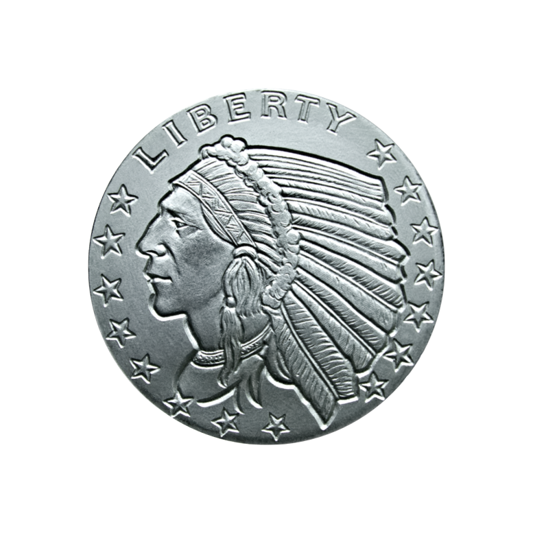 1/4 oz Silver Round Incuse Indian Design Golden State Mint, front