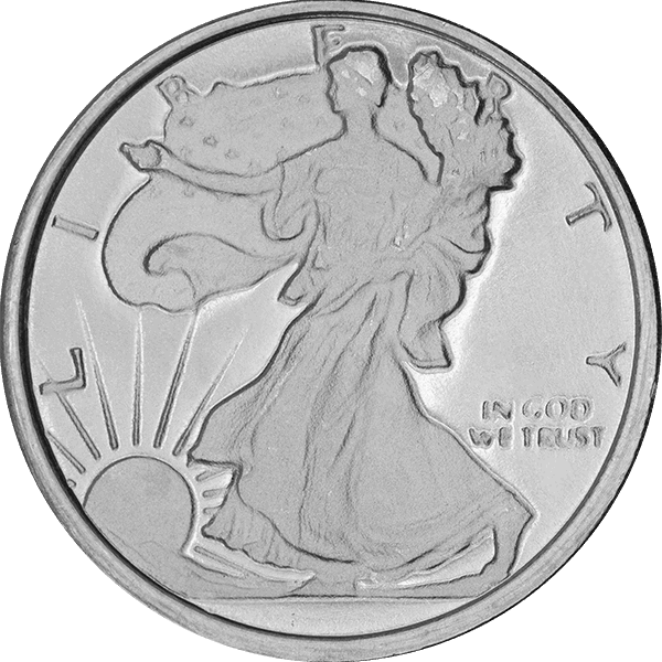 SILVER ROUNDS FRACTIONAL - 1/4 OZ SILVER ROUND WALKING LIBERTY - .25SRDWL